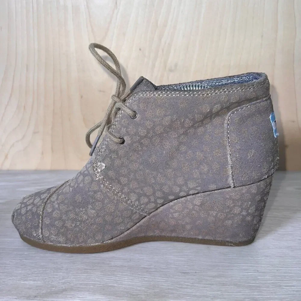 Toms Desert Taupe Moroccan‎ Wedge Booties Suede 380813 Woman's 7
